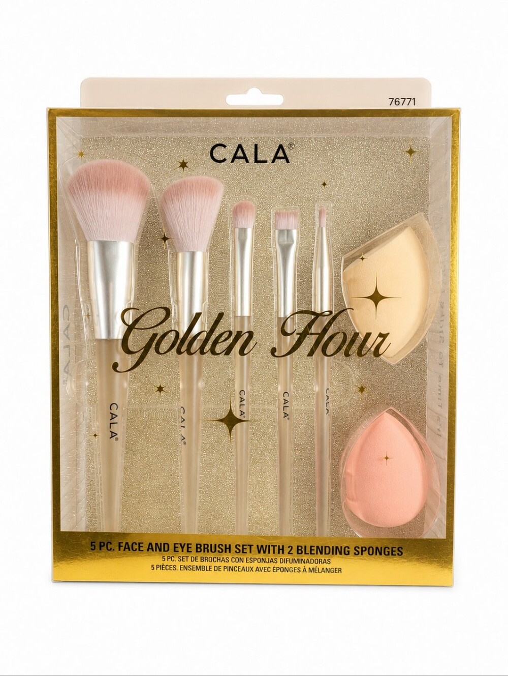 CALA Golden Hour Brush Set 5 Brushes 2 Blending Sponges
